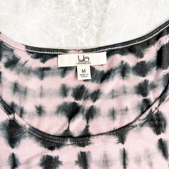 YA Los Angeles Purple and Black Tie Dye Long Sleeve Jersey Dress Size Medium - Picture 8 of 9